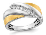 Men's 14K White and Yellow Gold 1/3 Carat (ctw) Diamond Ring Band